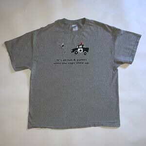 Y2K It's All Fun & Games Until The Cops Show Up Funny Tennessee River T-shirt